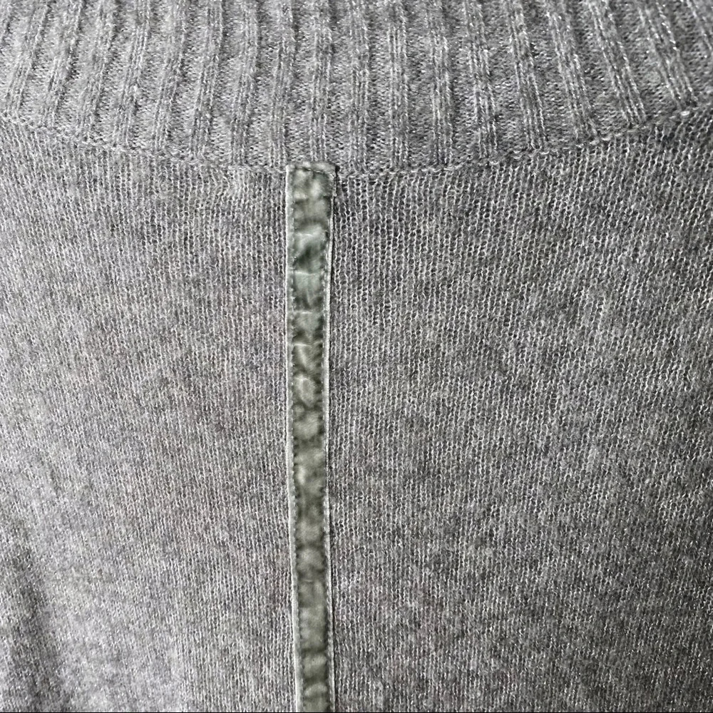 Lisa Todd Wool Metallic Mock Neck Sweater Grey Silver Size Small
